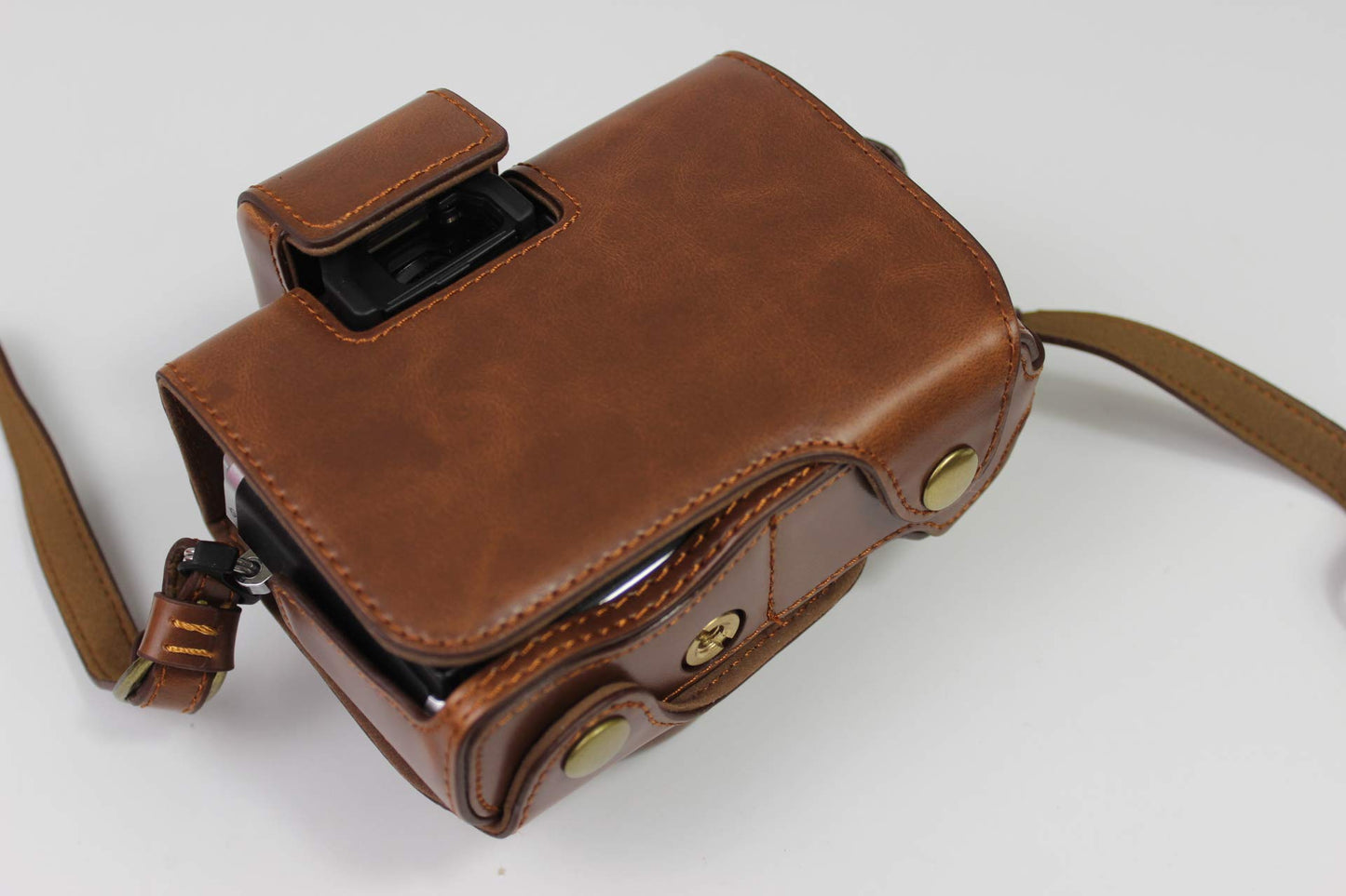 E-M10 Mark IV Case, BolinUS Handmade PU Leather Fullbody Camera Case Bag Cover for Olympus OM-D E-M10 Mark IV with 14-42mm EZ Lens Bottom Opening