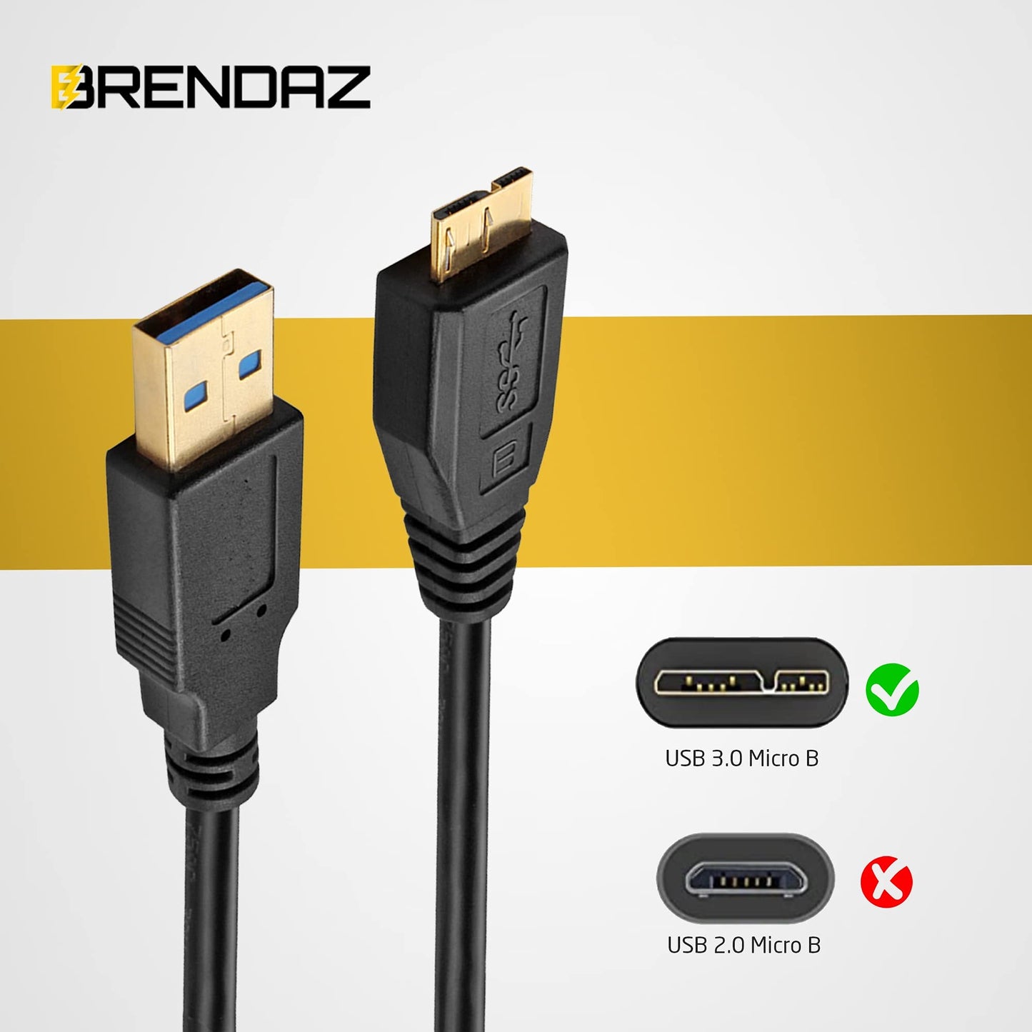USB 3.0 Interface Cable, A to Micro B Compatible With Canon EOS-1D X Mark II, 7D II, 5DS, 5DS R, EOS 5D IV DSLR, Nikon D5 D850 D810A D810 D500