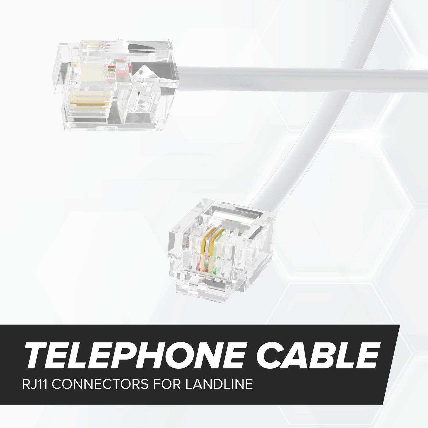 THE CIMPLE CO Phone Cord for Landline, 100 FT, Modular Telephone Extension Line, 2 Conductor (2 Pin, 1 Line) Cable, Works with FAX, AIO, and Other