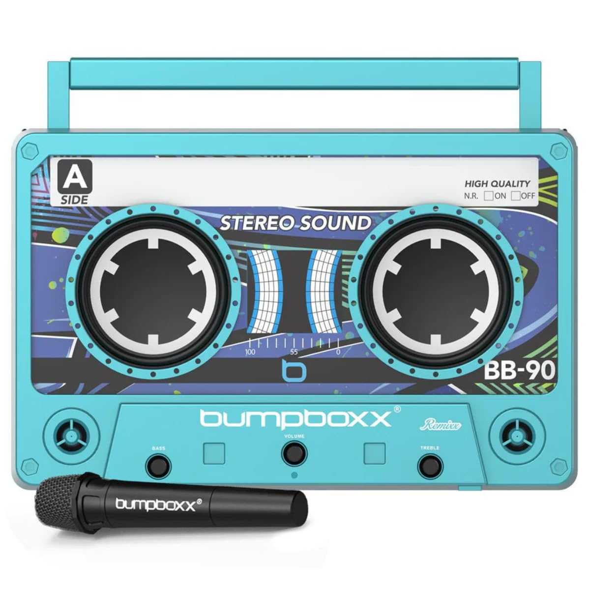 Bumpboxx Remixx Bluetooth Boombox Bluetooth Speaker with The Looks of a Cassette | Bringing Back The Retro Cassette Vibes | Includes Wireless