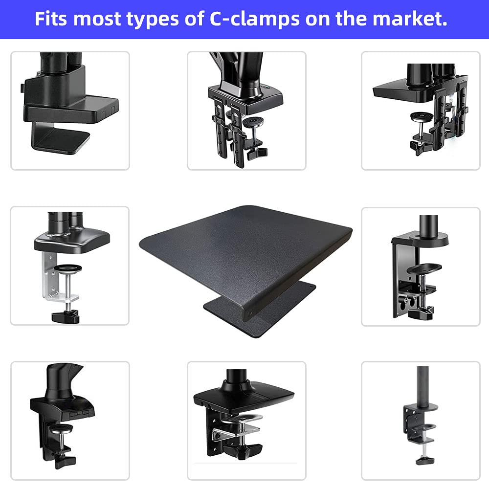 Steel Monitor Mount Reinforcement Plate Fits Most Monitor Desk Mount?for Fragile Tabletop Protection(Black, 2 Pack)