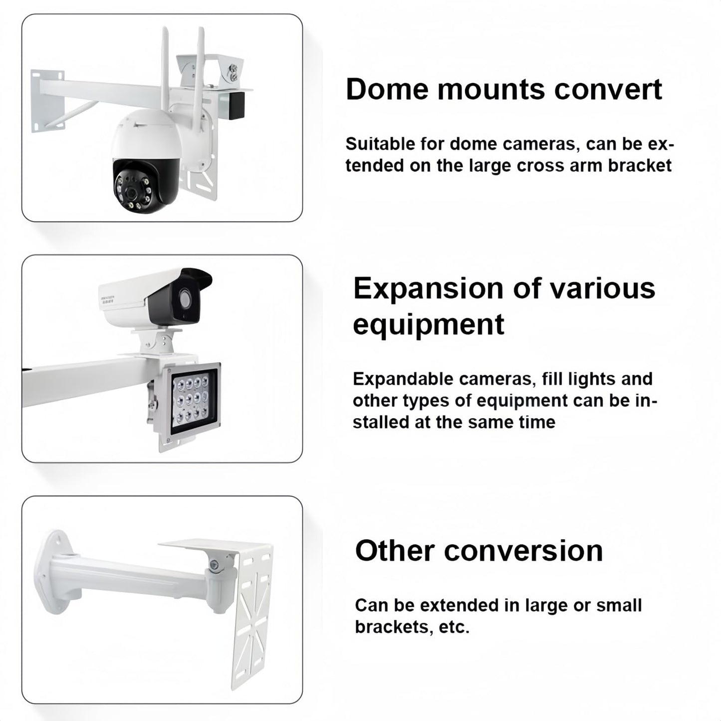 GledeYeTec L-Shape Dome Camera Bracket Adapter,Universal Steel Vertical Ceiling Wall Mount Bracket Holder Wall Ceiling Mount Bracket for CCTV