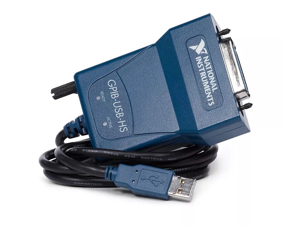 NATIONAL INSTRUMENTS GPIB-USB-HS (778927-01), 0 to +50 Degree C, 56.4844 MBPS Data Rate, for Windows 7/VISTA/A/XP/2000, GPIB Instrument Adapter, Linux