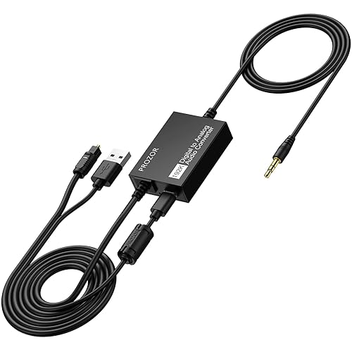 PROZOR 192kHz Digital to Analog Converter - DAC Digital Optical Toslink to 3.5mm Stereo Audio Adapter, SPDIF to 3.5mm Jack Amp for HD TV, Set top Box