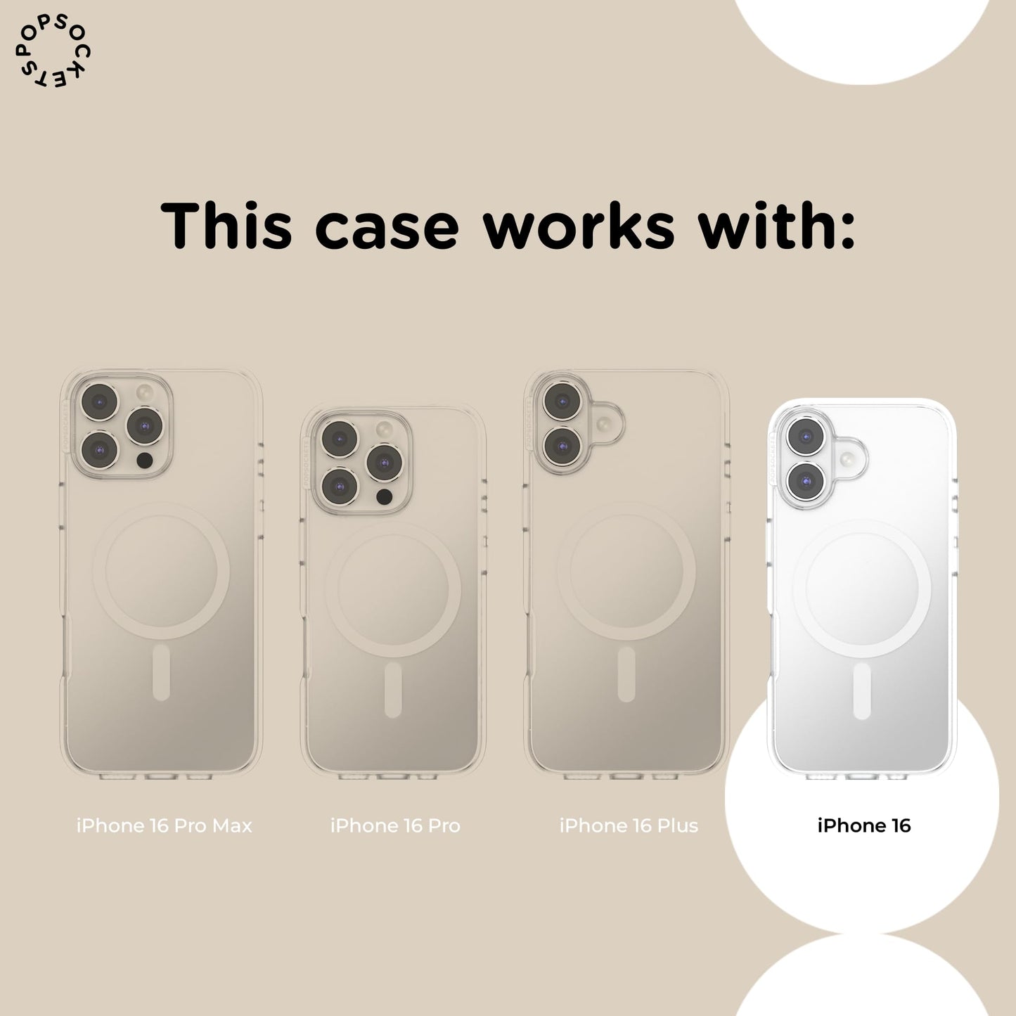 PopSockets iPhone 16 Phone Case with MagSafe, Wireless Charging Compatible, Purple - Aura