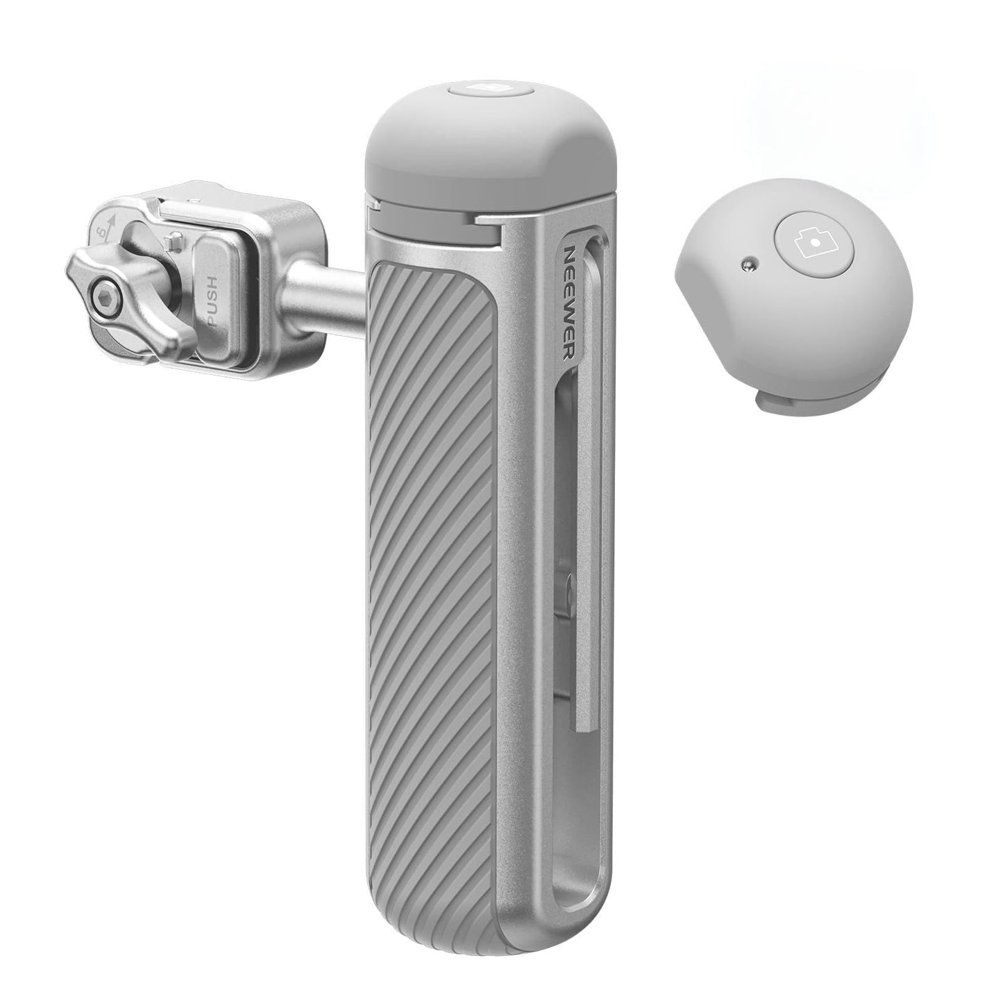 NEEWER Quick Release Side Handle with Detachable Bluetooth Shutter, Anti Off Cold Shoe, 360° Rotation, Compatible with iPhone 16 Pro 16 Pro Max S25