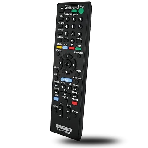 Replacement Remote Control RM-ADP111 Compatible for Sony BDV-E2100 BDV-E4100 BDV-E6100 BDV-E3100 Blu-ray DVD Home Theatre System