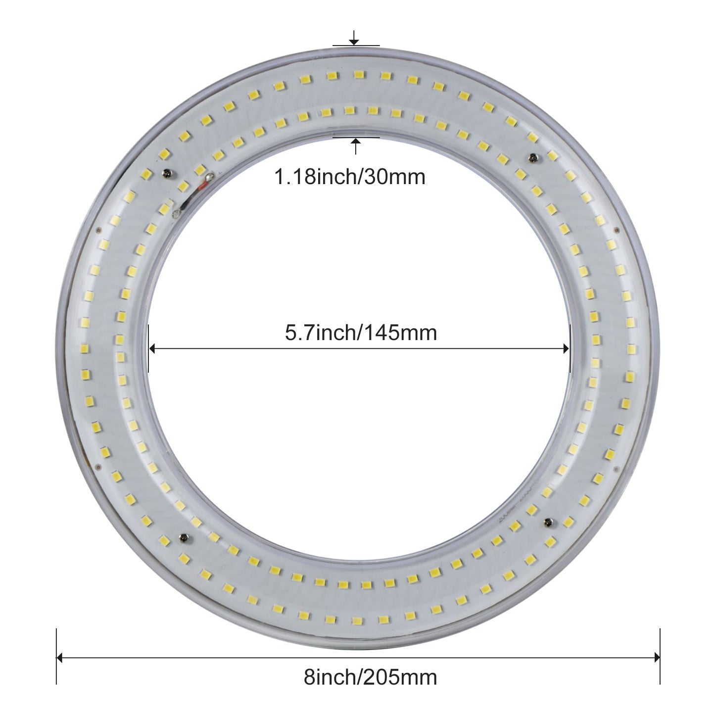 THECOSKY T9 LED Circline Light Bulb, 8 Inch 1700LM LED Circular Light, 12W Clear Cover 6500K Daylight Replacement for FC8T9/CW 22-Watt Fluorescent