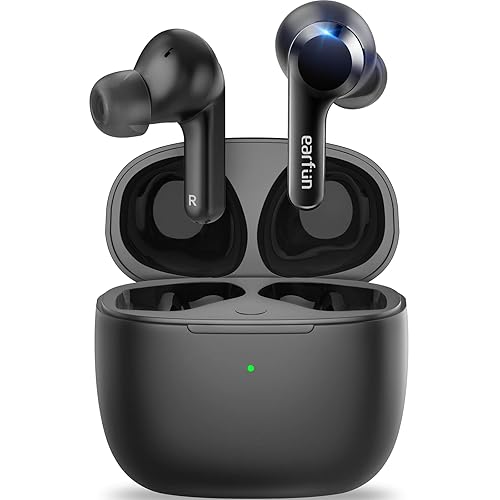 EarFun® Air True Wireless Earbuds, Bluetooth Earbuds with 4 Mics, Sweatshield™ IPX7 Waterproof with Volume Control, USB-C Fast Charge, in-Ear