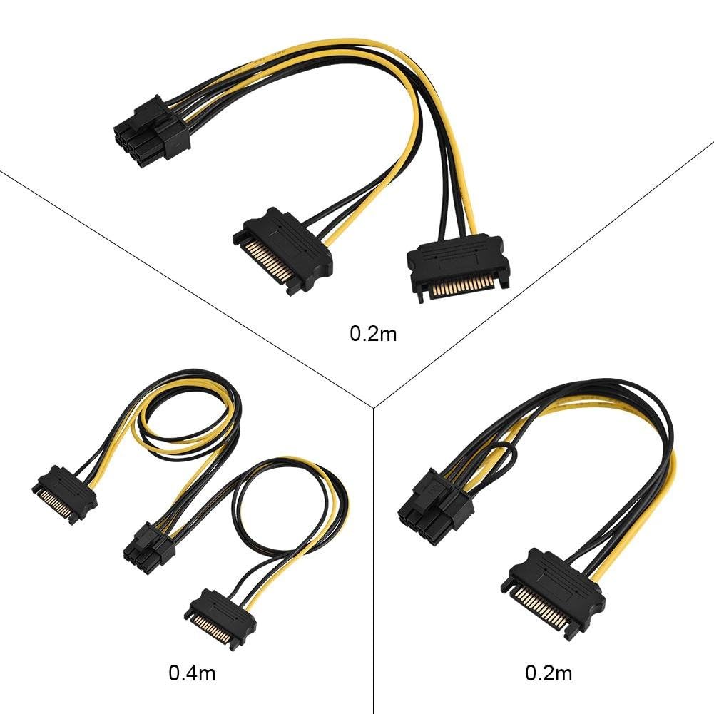 DEWIN SATA Data Cable & 15 Pin Power Splitter Cable - High-Speed Data Transfer, Compatible with SATA Hard Drives, SSDs, Optical Drives - All-in-One