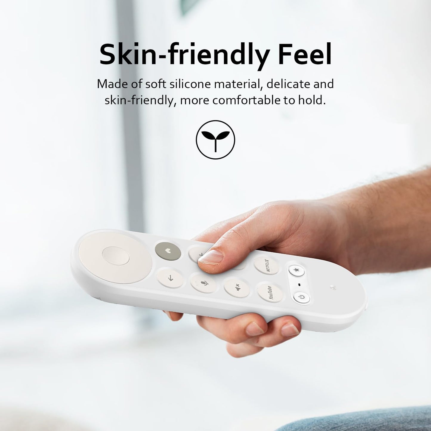 LEFXMOPHY Cover Case for Google TV Streamer 4K Remote Cover 2024 Protective Glove with Lanyard - White