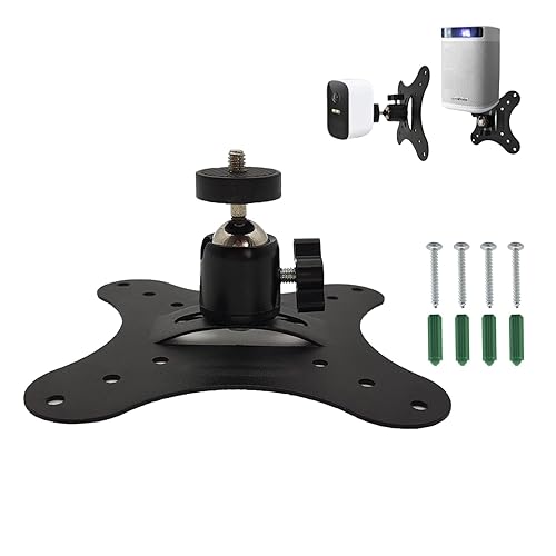 Vertically Mounted Projector Bracket - Universal Wall & Ceiling Mount with 1/4" Screw | Mini Camera Bracket (2.36in) - Heavy-Duty, 360° Rotatable