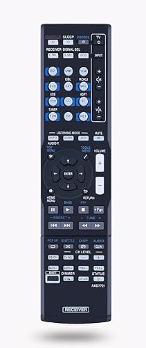 AXD7721 Replacement Remote Control for Pioneer AV Receiver VSX-529-K VSX-1024 VSX-1029 VSX-44 VSX-824 VSX-S300-K S310 VSX-530-K VSX-424-K AXD7719