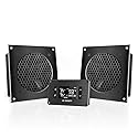 AC Infinity AIRPLATE T8, Quiet Cooling Dual-Fan System 6" with Thermostat Control, for Home Theater AV Cabinets