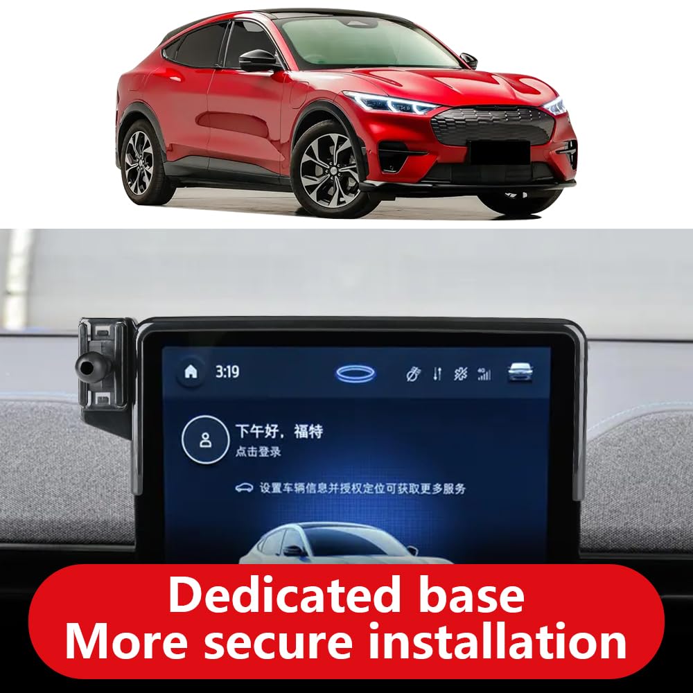 LUNQIN Car Phone Holder for Ford Mustang Mach-E 2021 2022 2023 2024 2025 2026 Mach E Auto Accessories Navigation Bracket Interior Decoration Mobile
