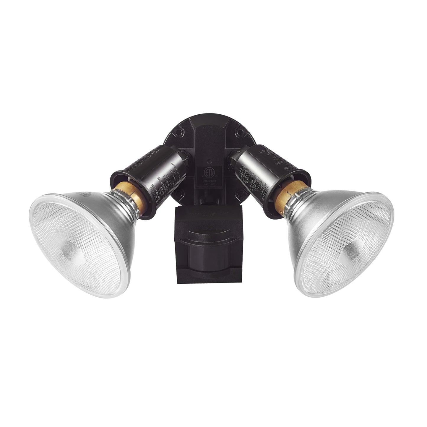 GLOBE Electric 240W Twin Head Motion Sensor Security Flood Light, 110° Detection, 60-Ft Range, Hardwired, Bronze Finish, Weather Resistant Outdoor