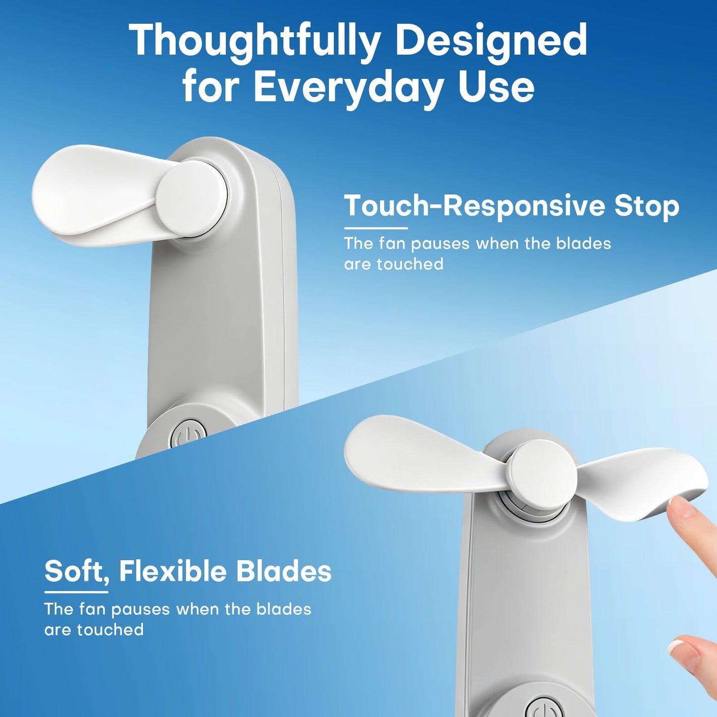 Nezylaf Portable mini handheld Fan, small Rechargeable Personal Fan for 9-15 Hours Runtime, Pocket Design for Travel/Women