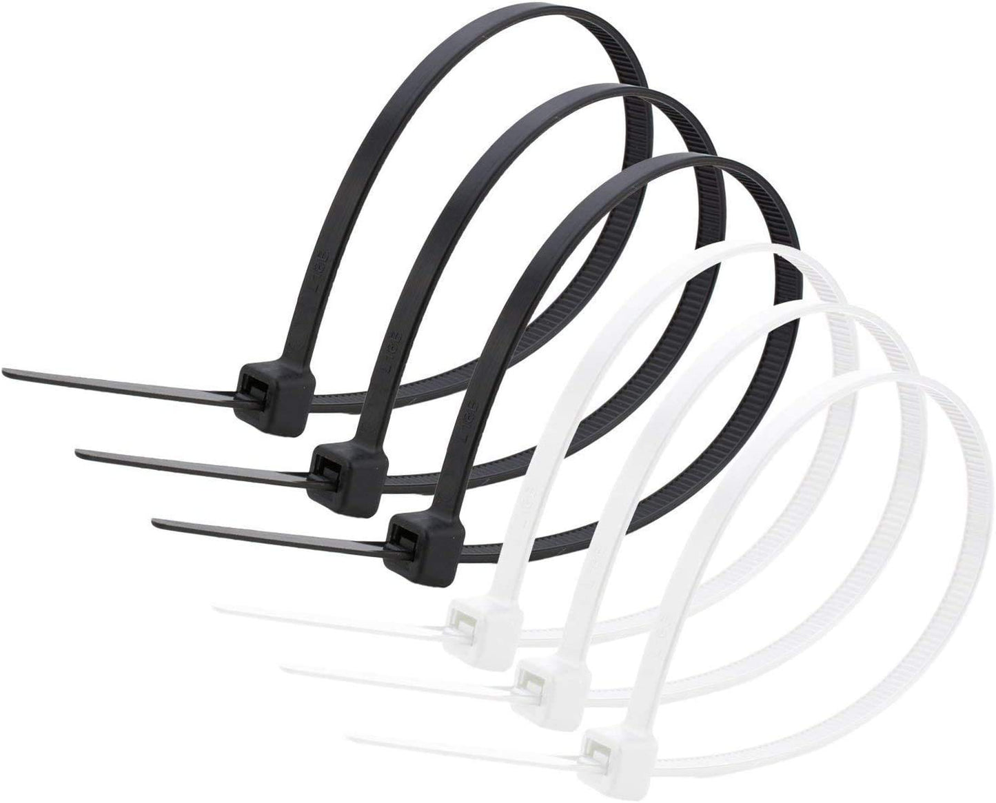 Simple Deluxe HICBLETIE6 200-Pack 6 Inch Self-Locking Versatile Nylon Cable Wire Zip Ties in Black & White, 6inch 200pcs