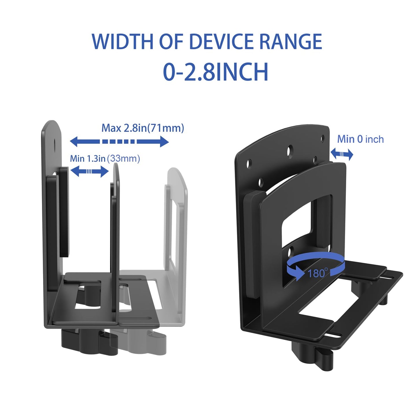 Monzlteck Adjustable Small Device Wall Mount Or VESA Mount Behind The Monitor |Design for Streaming Media Player, Switch, WII,Cable Boxes