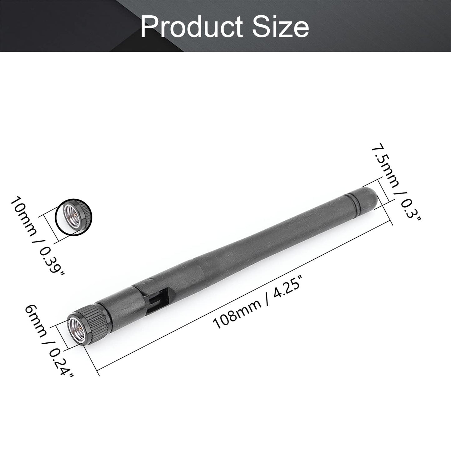 Othmro GSM Antenna 824-2170Mhz 6DB 110mm 2PCS,SMA Male (Thread Inside with Pin) Connector for WiFi Router Booster