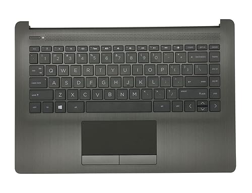 Replacement Upper Case Palmrest for HP 14-CM 14T-CM 14Z-CM 14-CK Series Laptop Touchpad with Backlight Keyboard Assembly L23242-001 6070B1306303 Gray