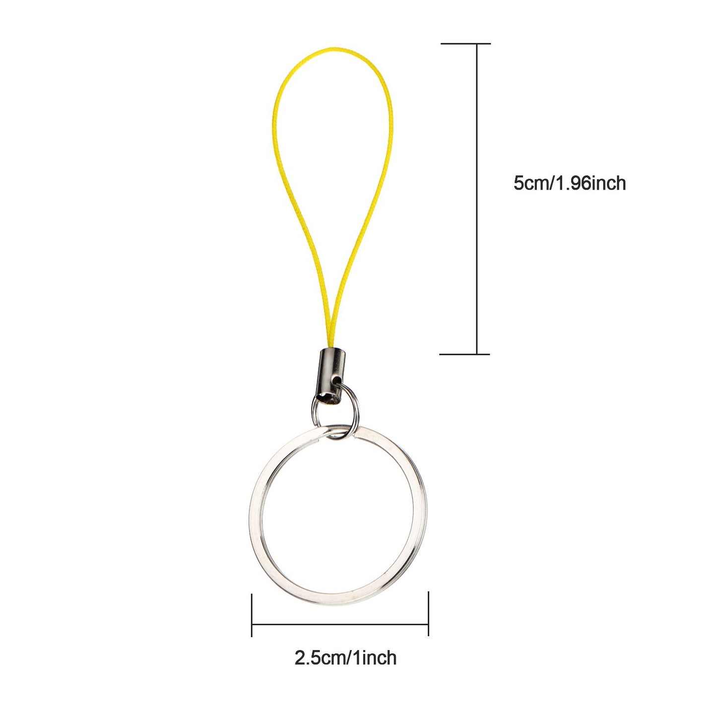 Bememo 20 Pieces Nylon Keychain Lanyard for USB Flash Drive Key Fob Lanyard with Color Strap String Bulk Short Key Ring Loop for ID Card Mp3 Player