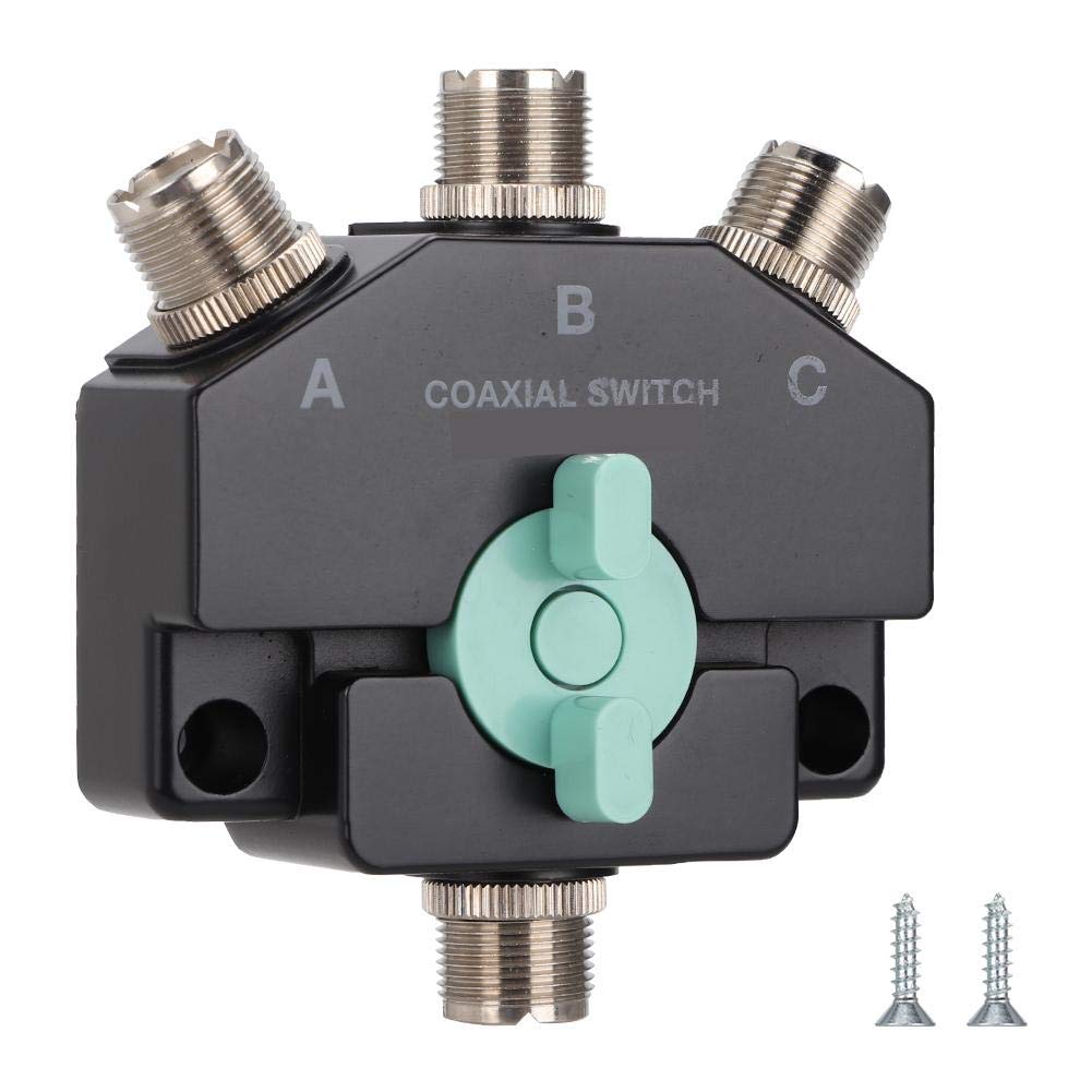 Antenna Switcher, 1-Input -3-Outputs Multi-Functional Antenna Switcher Adapter Converter CB Radio Antenna Coax Switch.
