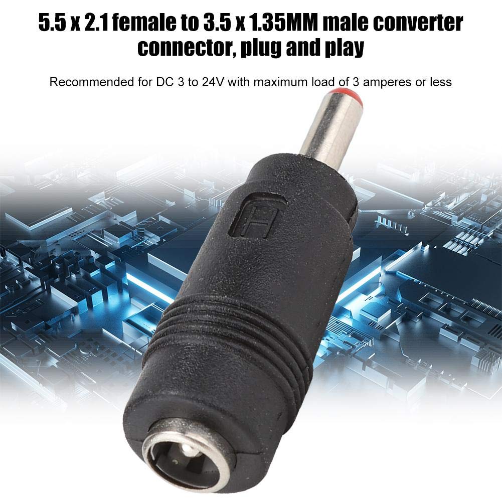 ASHATA DC Power Converter Plug, 5PCS 5.5 x 2.1 Female to 3.5 x 1.35MM Male DC Adapter Connector Router Power Converter, Tip Size AC/DC Adapter Plug…
