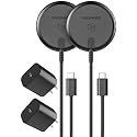 2-Pack Qi2.2 Certified 25W Magnetic Wireless Chargers for Samsung with Fast-Charging Wall Adapters for Galaxy S26 Ultra, zFold, S25, Android Phones