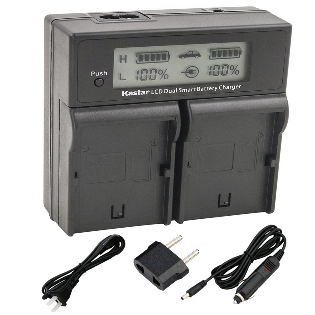 Kastar LCD Dual Smart Fast Charger for Canon LP-E6 LPE6 and Canon 70D, 5D Mark II and III, 80D, 7D Mark II, 60D, 6D, 7D DSLR Cameras BG-E14, BG-E13