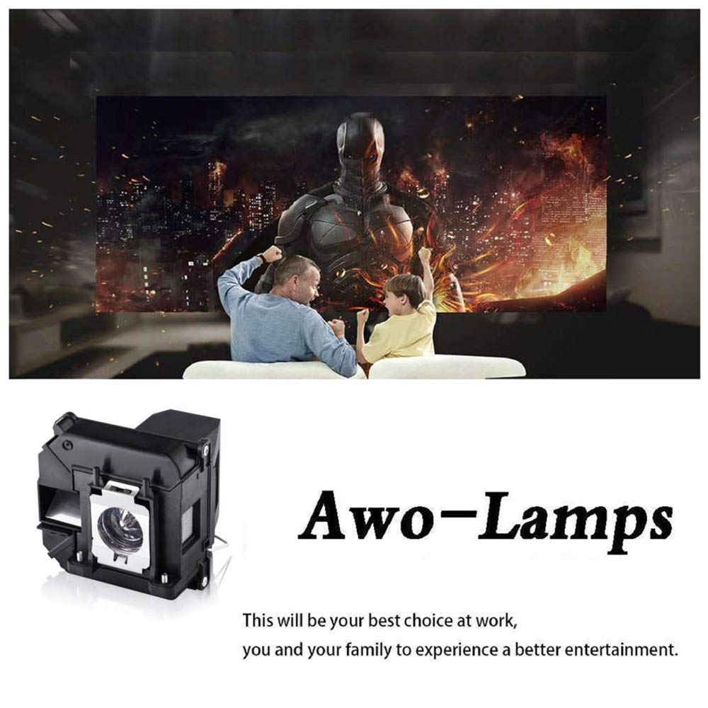 AWO V13H010L68 Replacement Lamp Bulb with Housing for EPSON ELPLP68 PowerLite Home Cinema 3010/HC3010e/3020 3D/3020e