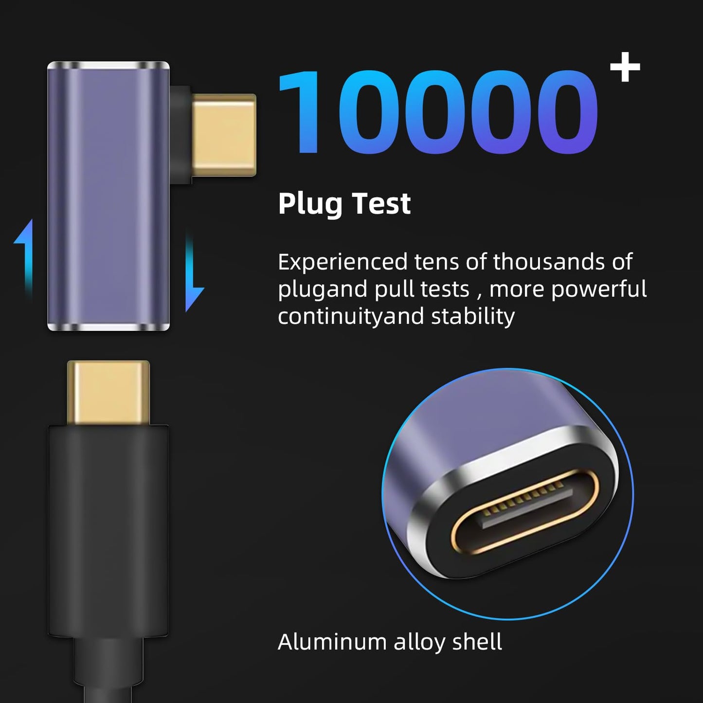 USB C 90 Degree Adapter (2 Pack), 40Gbps Data Transfer USB Type C Male to Female Right Angle Extender for Steam Deck,Switch,Thunderbolt4, Laptop…