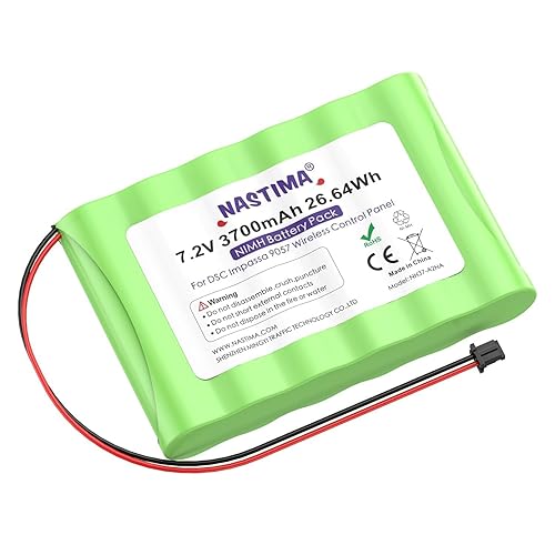 NASTIMA NIMH Battery Replacement for ADT DSC IMPASSA 9057 SCW9055 SCW9057 BH7236-SS 17000145 17000152 Wireless Home Security System | 7.2V 3700mAh
