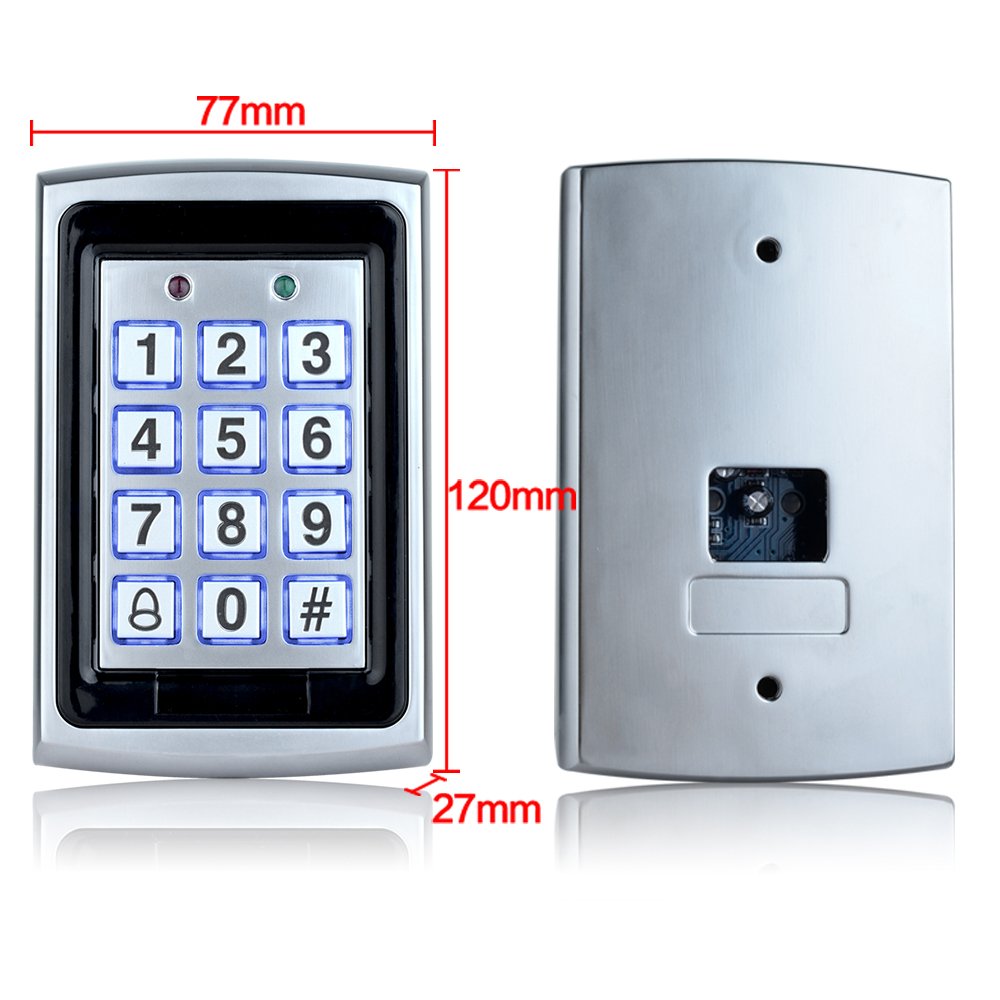 HFeng Full Kit Door Access Control System 125KHz RFID Keypad Reader Metal Case + 180KG Electromagnetic Lock + DC12V 3A Power Supply Controller + Door