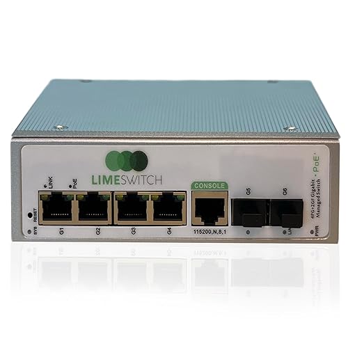 LimeSwitch LS-2G4P-R - (4) POE+, (2) 1 gig SFP, ruggedized, Layer 2+ SNMPv3 Managed