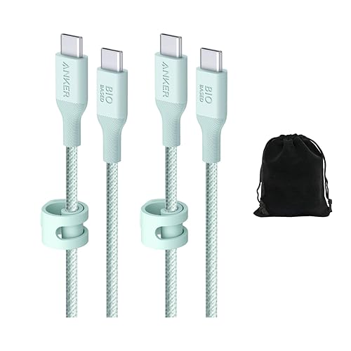 Anker 544 Bio-Nylon USB-C to USB-C Cable 10FT, Eco-Friendly Fast Charging Cable, Supports 140W PD for Laptops, Tablets, and Smartphones, Heavy-Duty