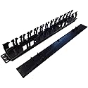 Electriduct 1U 12 Slots Plastic Single Finger Duct Cable Manager Server Rack Wire Management System