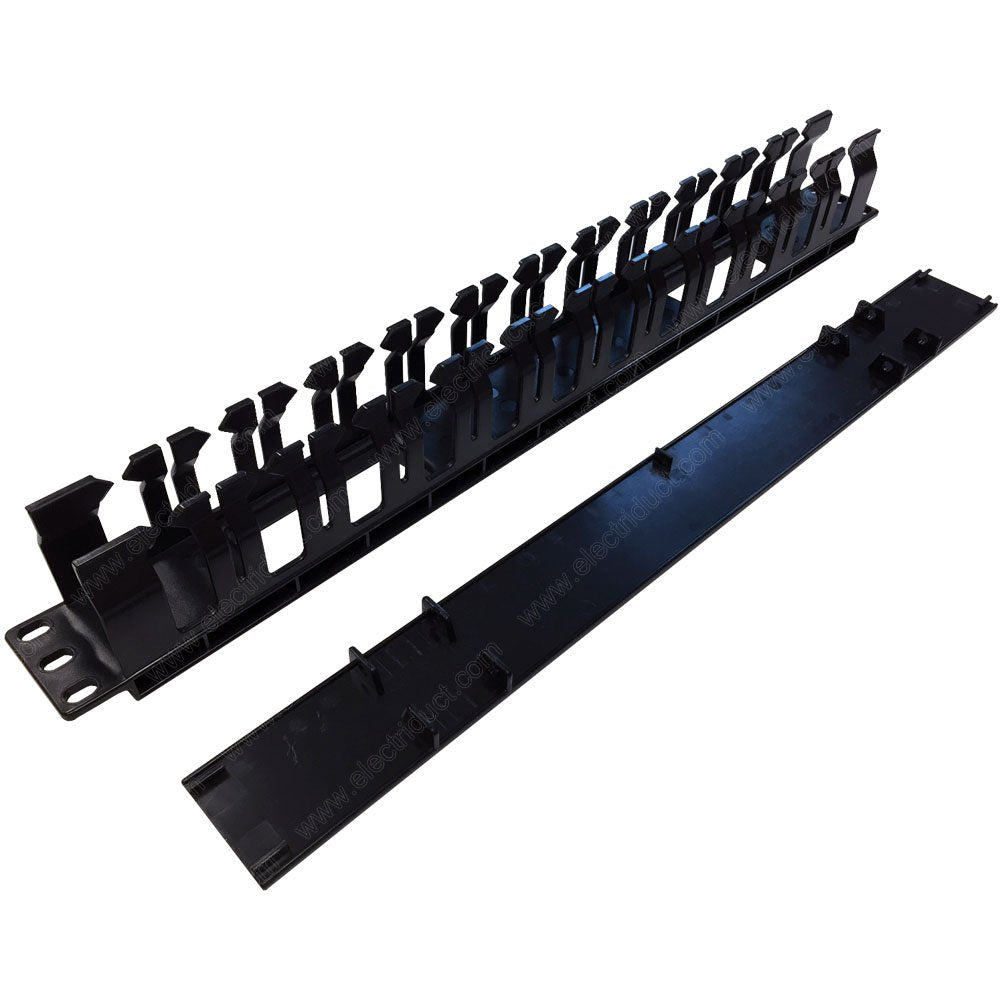Electriduct 1U 12 Slots Plastic Single Finger Duct Cable Manager Server Rack Wire Management System