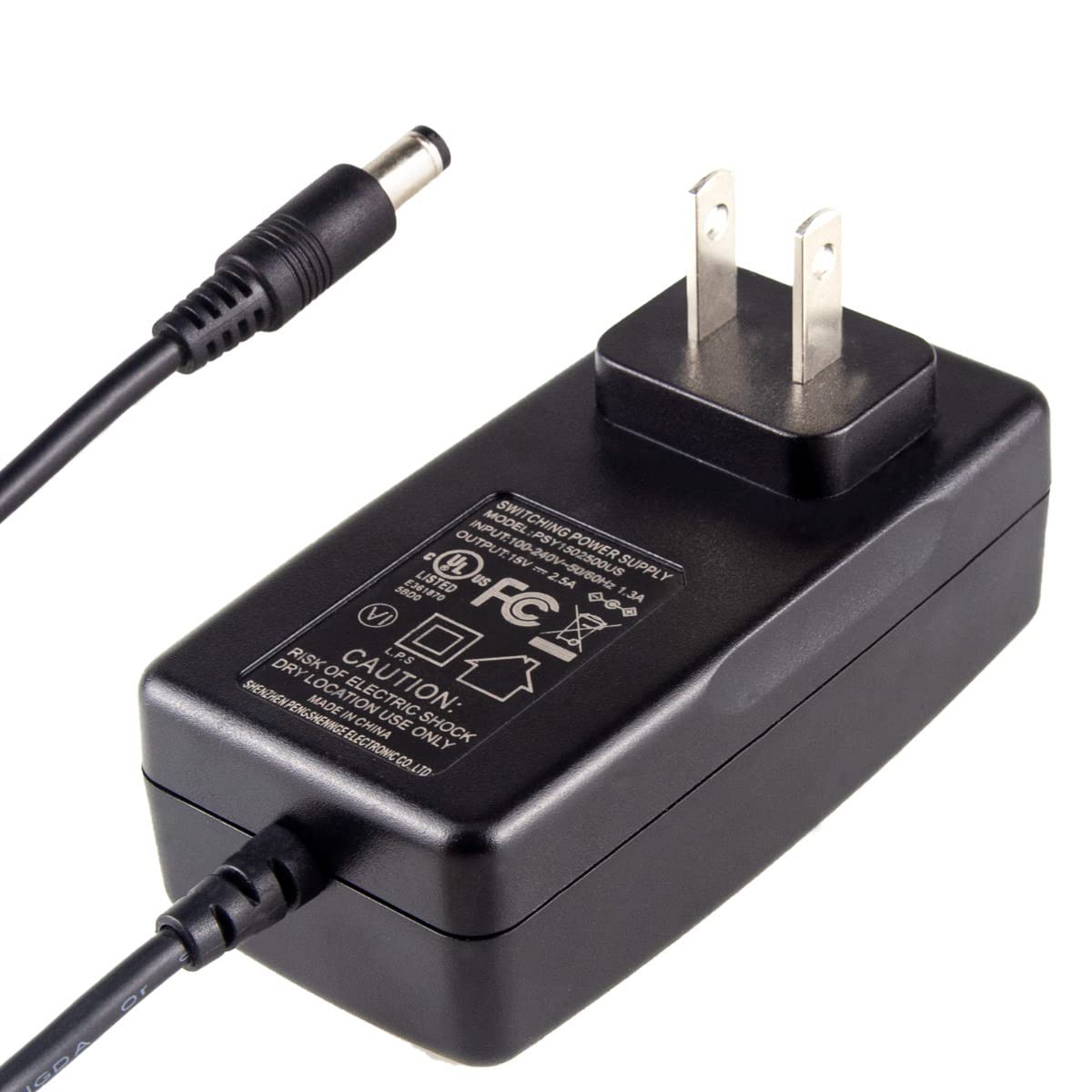 Portable Power Station Charger Adapter, FANLIDE 15V 2.5A Power Supply Adapter Charger Compatible with 150-200W Portable Power Station