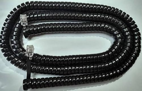 Black 25 Ft Long Handset Cord Compatible with Vtech or Uniden Corded Phone ErisTerminal CM18245 CM18247 VSP725 VSP726 CD1153 CS6949 1100BK 1260BK