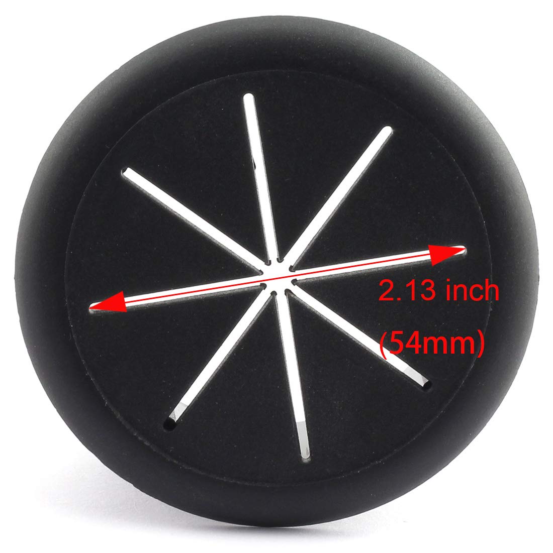 HJ Garden 2pcs 2-3/8 inch Flexible Desk Cord Grommets Wire Organizer Hole Cover for Managing and Hiding Office PC Desktop Cable(Black)