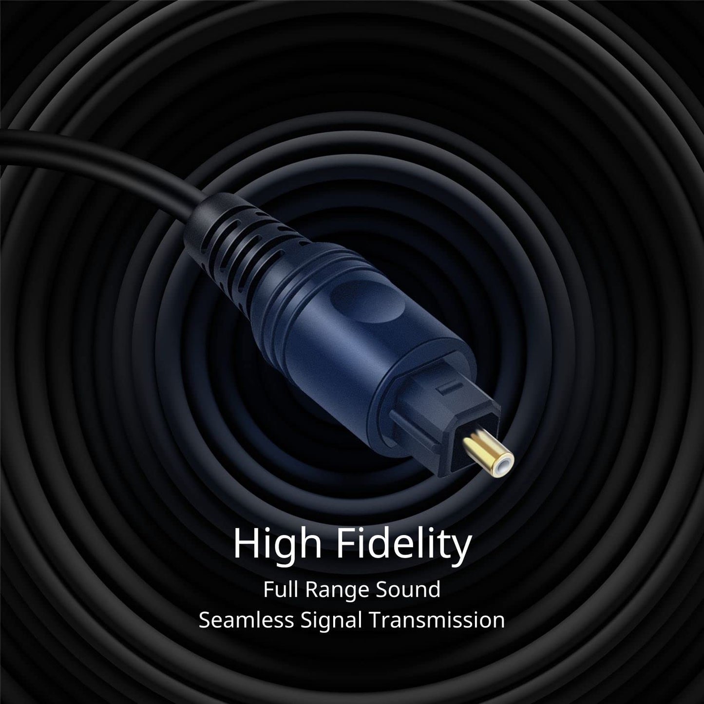 TNP Digital Optical Audio Cable 35 Feet - S/PDIF Fiber Optic Toslink Optical Cable for TV, Soundbar, Home Theater, Speaker Wire, PS4, Xbox Male