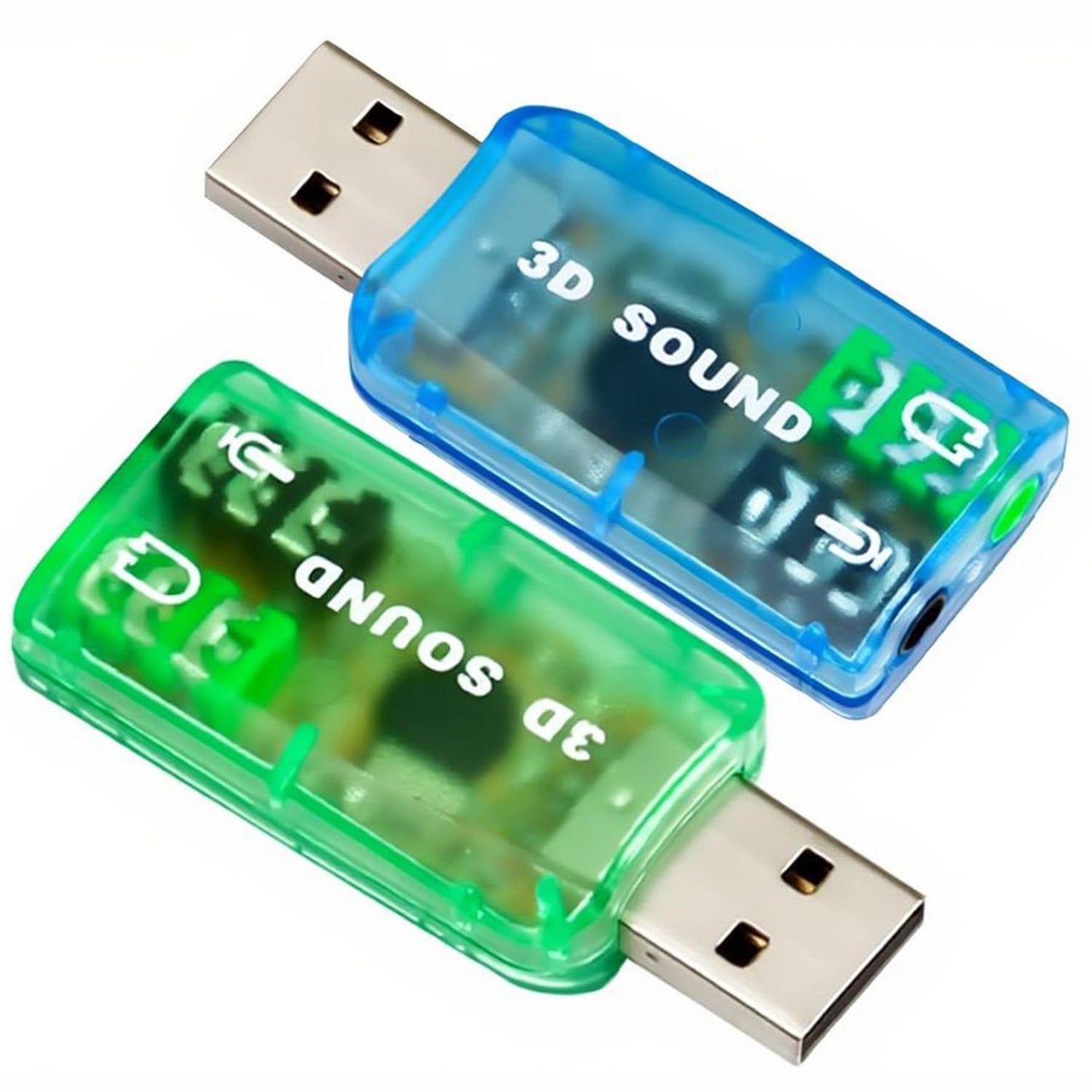 OUOU USB Sound Adapter, (3 Pack) 3.5mm Headphone and Microphone Jacks External Stereo Sound Card Plug and Play No Drivers Needed Compatible