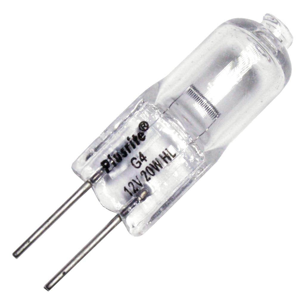 Plusrite 3302-20 Watt Halogen Light Bulb - T3 - G4 Base - Clear - 2,000 Life Hours - 350 Lumens - 12 Volt,