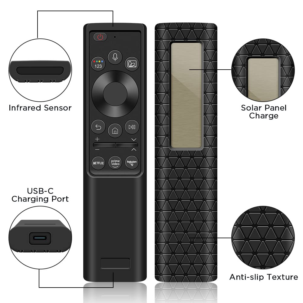 Silicone Case for Samsung BN59-01357A BN59-01363A BN59-01311B, Anti Slip Back Cover for 2021 Solar Cell Remote Control, Protective Case for Samsung