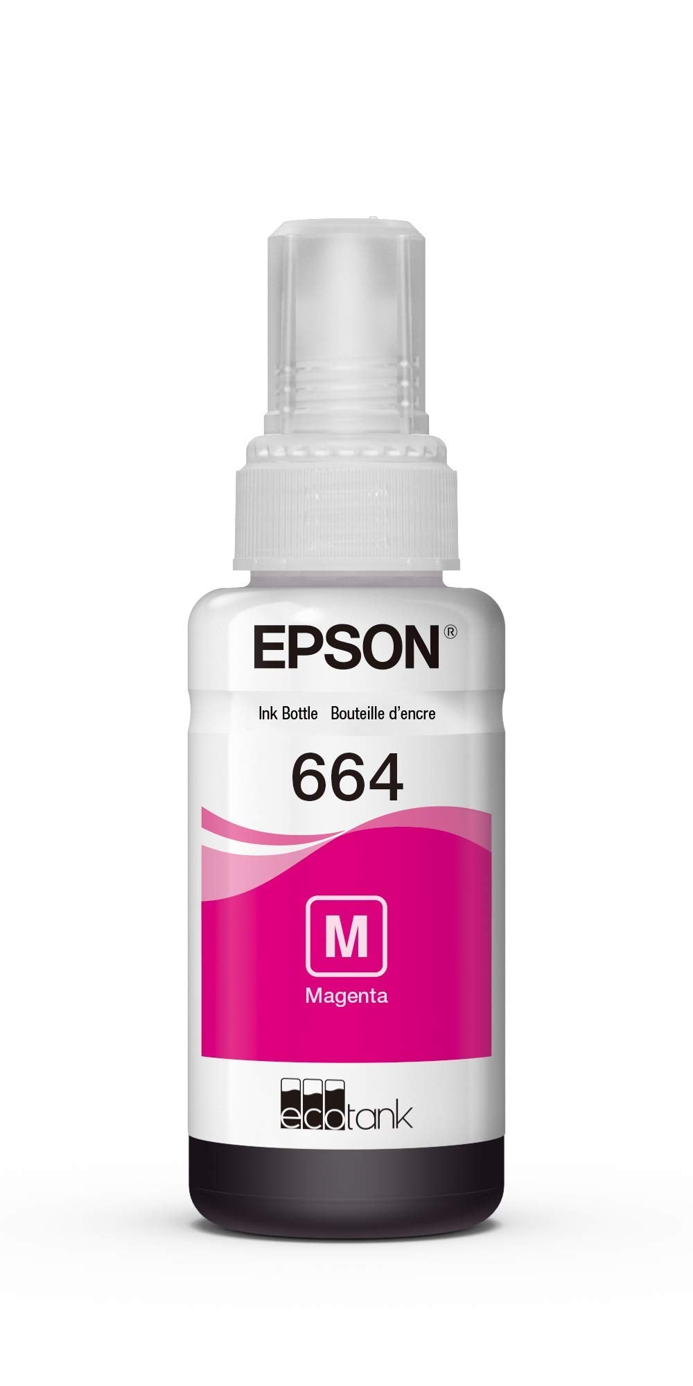 Epson 664 EcoTank Ink Ultra-high Capacity Bottle Magenta (T664320-S) Works with ET-2500, 2550, 4500, 4550, 2600, 2650, 3600, 16500