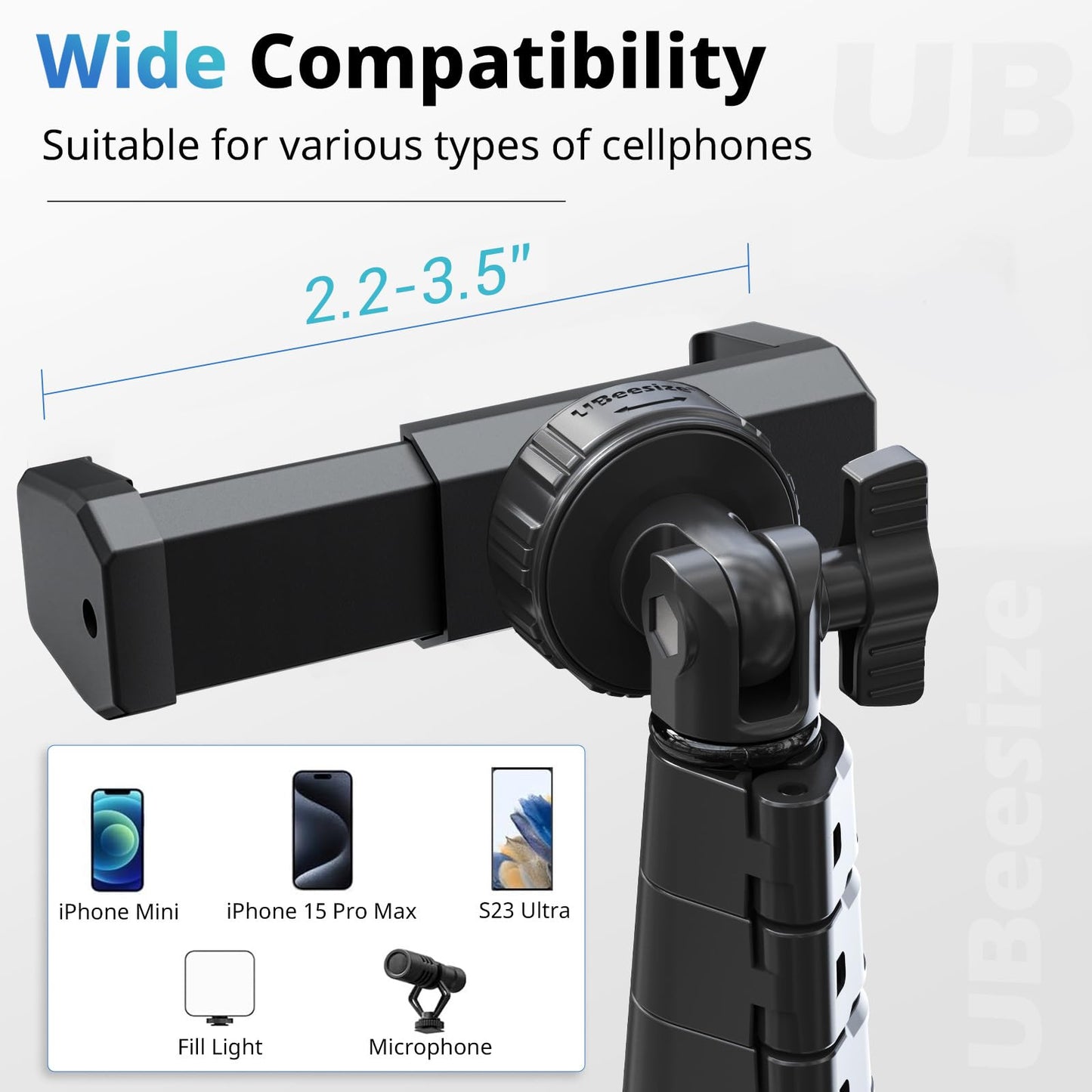 UBeesize 67" Phone Tripod & Selfie Stick, Camera Tripods Stand with Wireless Remote and Phone Holder,Compatible with iPhone Android Phone, Perfect