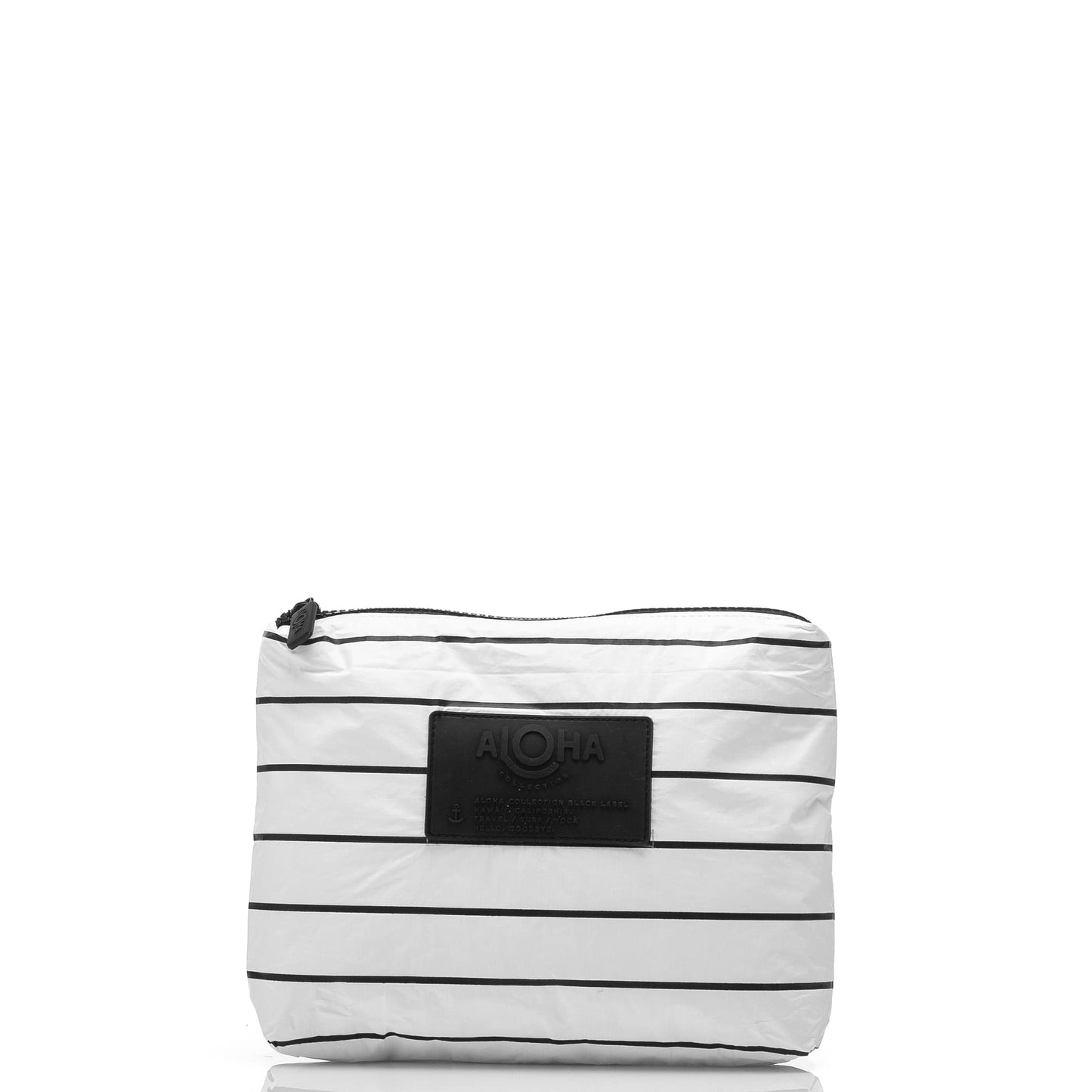 ALOHA Collection Small Pinstripe Pouch – Lightweight, Packable, Splash-Proof Makeup Bag, Easy to Clean