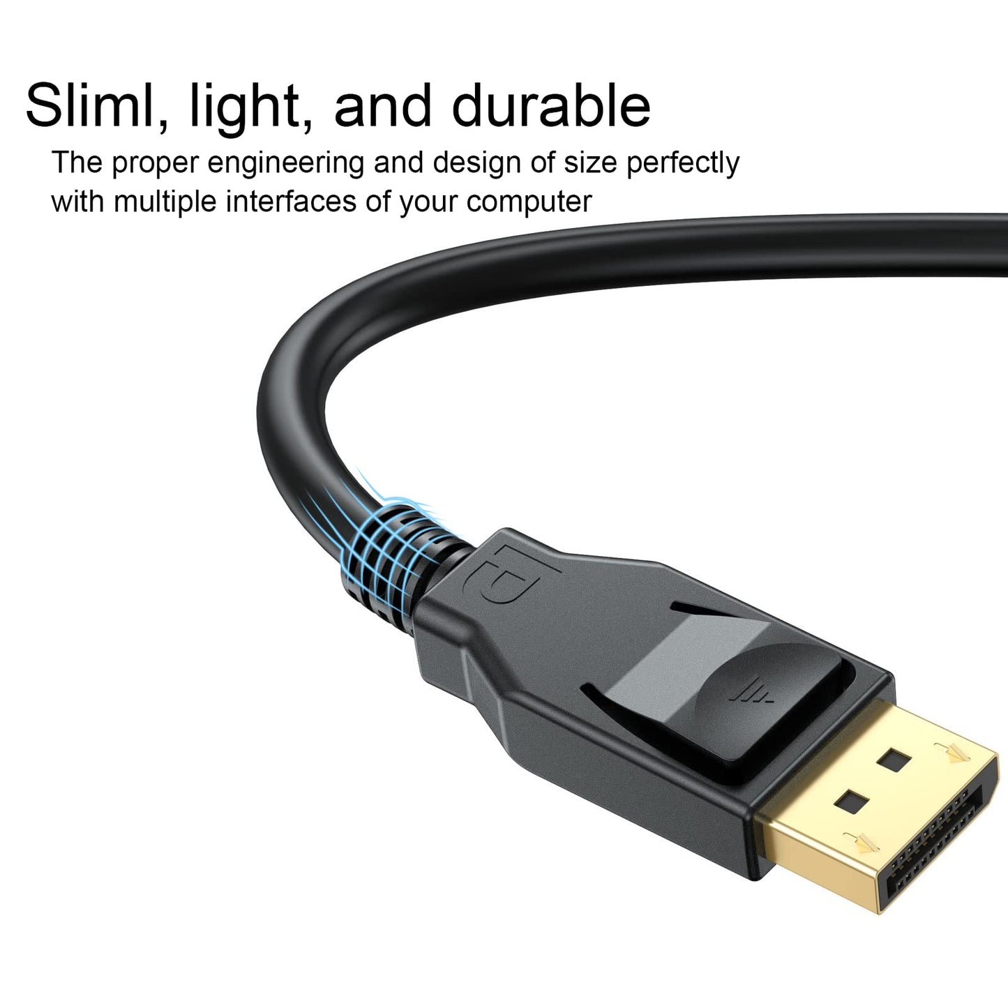 8K DisplayPort to DisplayPort 1.4 Cable 10 ft, VESA Certified 1.4 Display Port Cable 10ft, DP to DP Cable Cord with [1080P@240Hz, 4K@165Hz/144Hz