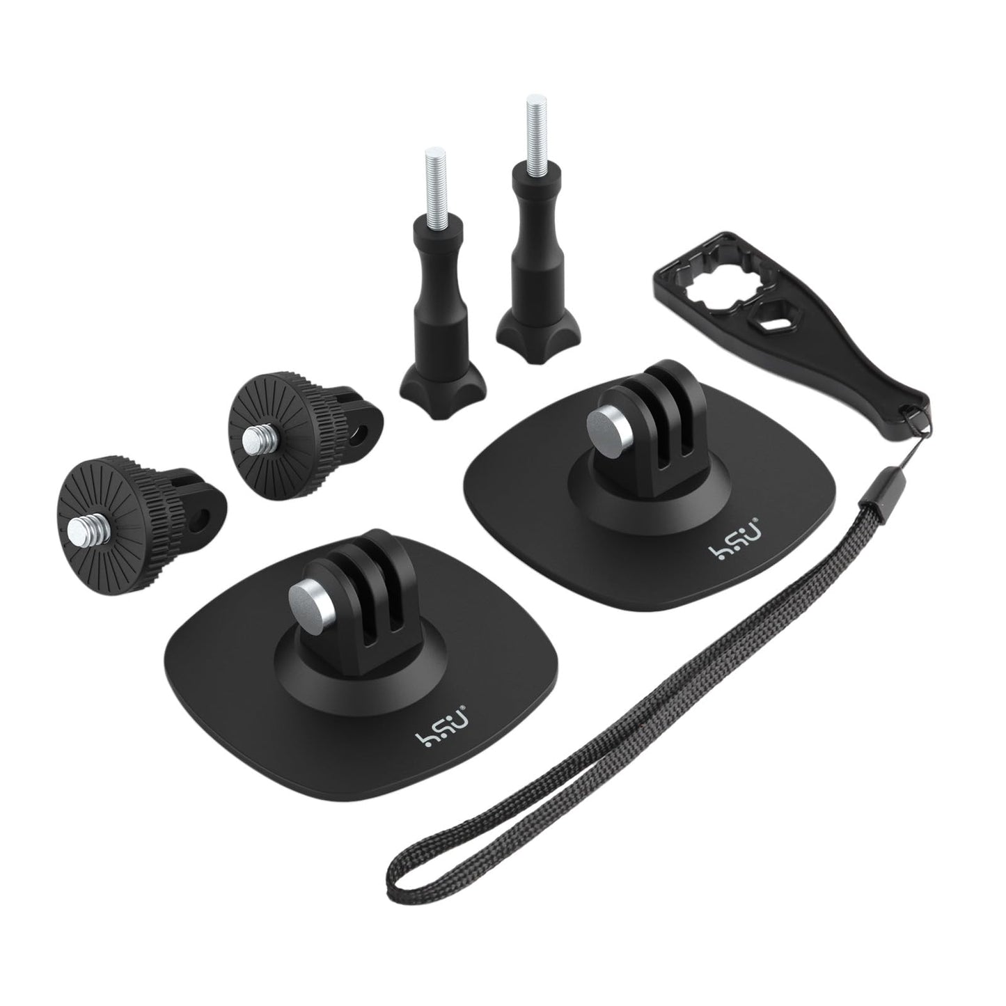 HSU Flexible Adhesive Mount Kit, 3M Helmet Adhesive Sticky Mounts Compatible with Insta360 X4 X3 X2 X One RS, GoPro Hero 12/11/10/9/8/7, GoPro Max